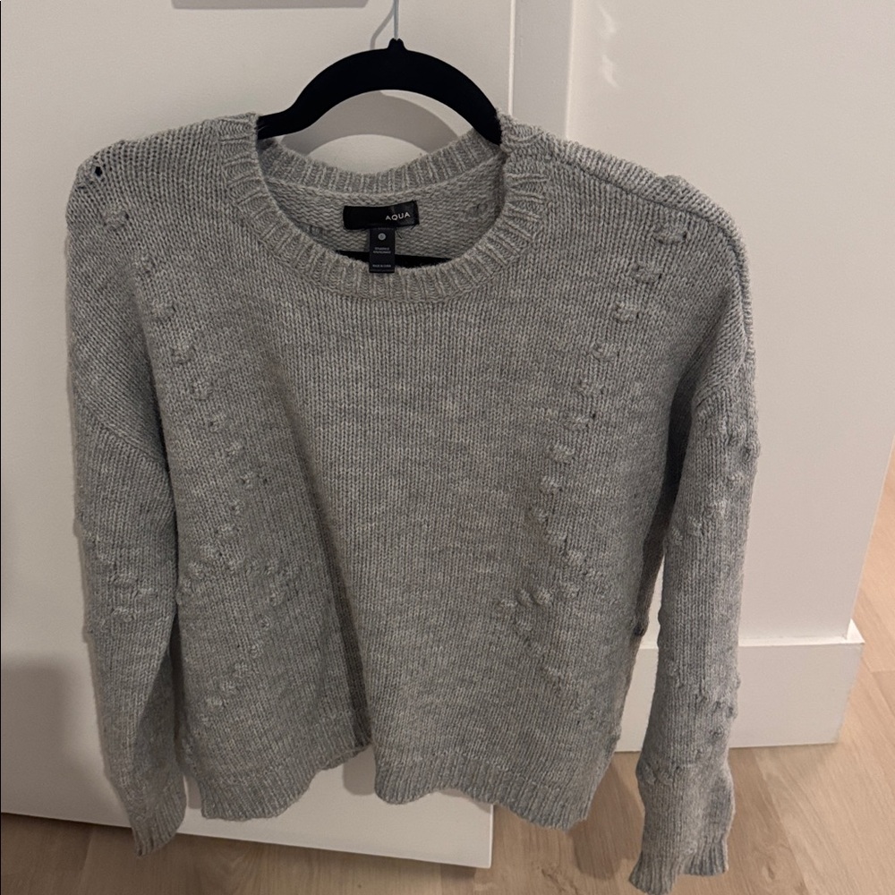 Aqua Soft Gray Knit Sweater